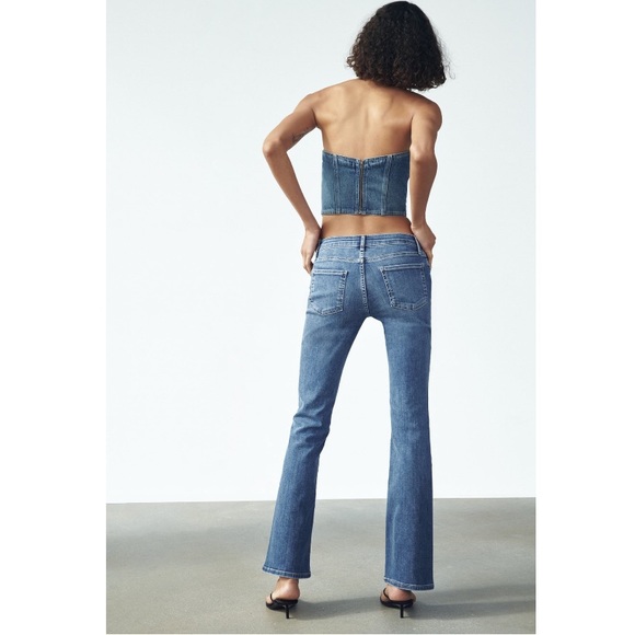 Zara ZW Low-Rise Slim Fit Flared Leg Bootcut Jeans Sz:8 NWT - Picture 7 of 13